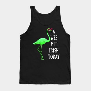 A Wee Bit Irish Today Green Flamingo St Pattys Day Tank Top